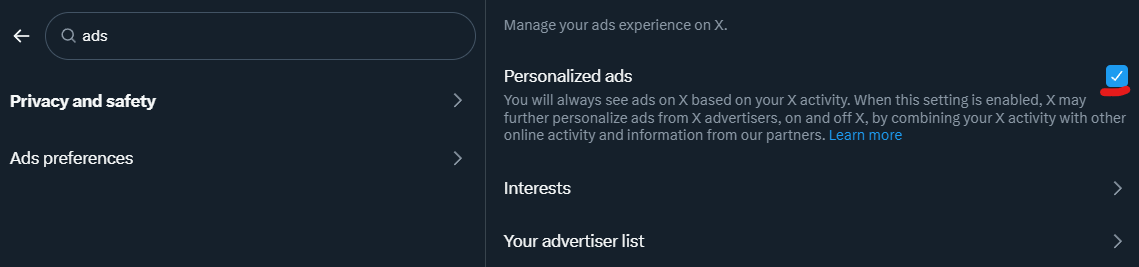 Instruction
PersonalizedAds